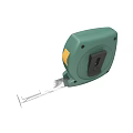 Green Retractable Tape Measure With Metal Blade And Yellow Release Button