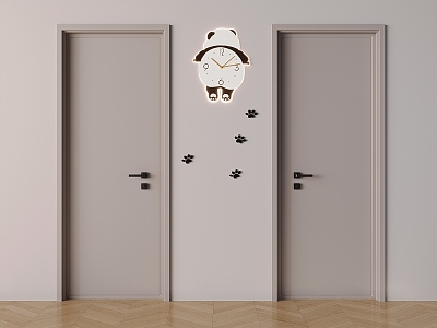 Modern Interior Door Single Door Swing Door Panda Swing Wall Clock model