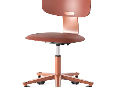 Modern Copper Office Chair With Adjustable Height And Sleek Wheeled Base Design 3d model