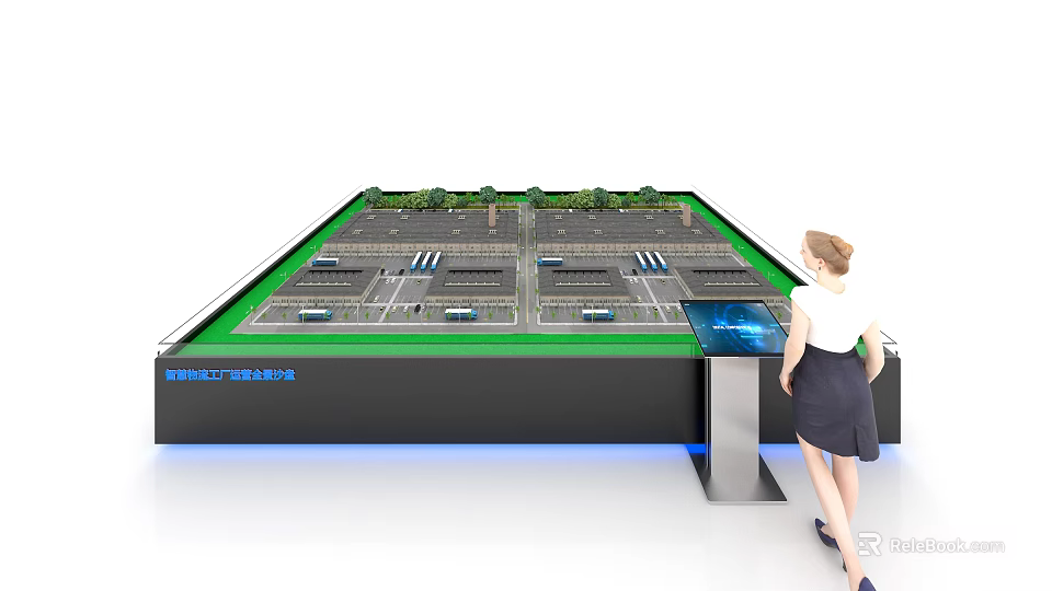 Commercial Equipment Smart Factory Model Featuring Interactive Touchscreen 3d model 