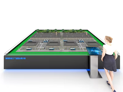 Commercial Equipment Smart Factory Model Featuring Interactive Touchscreen 3d model