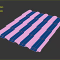 Blue Corrugated Roofing Tiles for Building Construction with Wavy Pattern 3d model