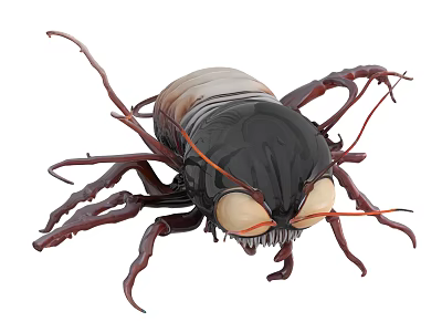 Realistic Cockroach 3D Model With Large Eyes Long Antennae And Detailed Legs 3d model