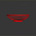 Red Woven Lattice Mesh Basket for Daily Fruit Storage as Household Item