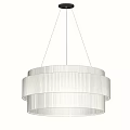 Modern White Ribbed Multi Layer Chandelier With Soft Lighting For Home Interior 3d model