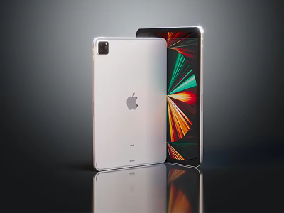 Apple Latest White Smartphone With Colorful Screen Digital Device Showcase 3d model