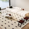 Cream Style Sofa Antique Style Sofa French Style Sofa Quiet Style Sofa Coffee Table Internet Popular Sofa 3d model