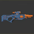 Blue And Orange Sci Fi Toy Gun With Scope And Plastic Construction Design 3d model