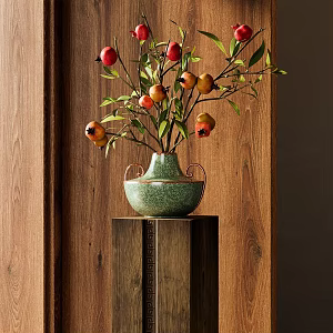 New Chinese Vase Floral Flower 3d model