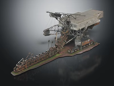 Large Industrial Machinery With Mechanical Structure Metal Framework Extended Arm Platform For Heavy Duty Operations 3d model