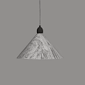 Light Colored Cone Shaped Pendant Light With Intricate Patterns And Black Top 3d model