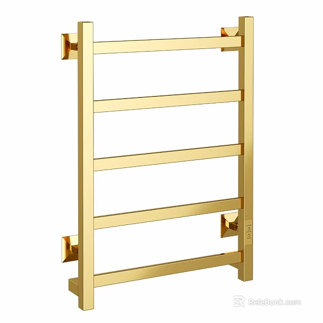Gold Bathroom Towel Rack With Multi tier Design For Modern Bathrooms 3d model 