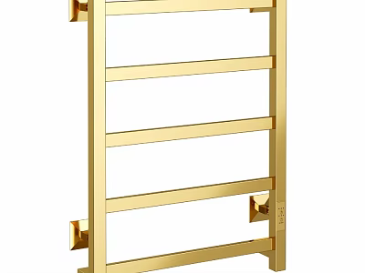 Gold Bathroom Towel Rack With Multi tier Design For Modern Bathrooms 3d model