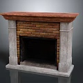 Traditional Brick Fireplace With Wooden Mantel And Stone Frame For Home Interior Design