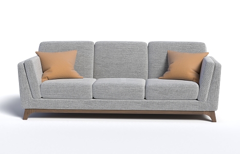 Modern three-seat sofa multiplayer sofa 3d model