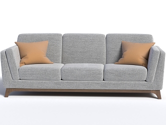 Modern three-seat sofa multiplayer sofa 3d model