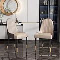 Modern Beige Tufted Dining Chairs With Black And Gold Legs In Modern Interior