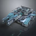 Modern Futuristic Military Vehicle With Armored Tracked Design And Weapon System 3d model
