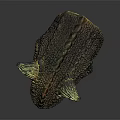 Detailed T Rex Dinosaur Head Model With Green Scaly Skin Sharp Teeth And Horns