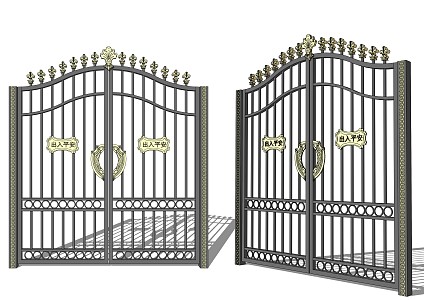 Light Luxury Gate Patio Door 3d model