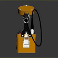 Orange Portable Metal Detector With Probe And Control Box Device