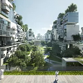 Modern Residential Building With Vertical Gardens Balconies And Open Green Spaces