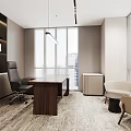 Manager's Office Boss Office Boss Chair Single Chair Coffee Table Book Chandelier Boss Table Marble 3d model