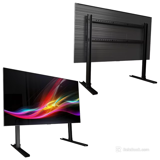 Modern LED Television With Adjustable Floor Stand And Vibrant Color 3d model 