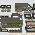 Modern Store Front Desk Interior Design With Green Plant Wall And Wooden Counter