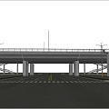 Municipal road landscape road facilities viaduct new Chinese style high pole street lamp 3d model