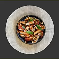Delicious Penne Pasta with Fresh Tomatoes and Basil Leaves in Dark Bowl on Wooden Plate