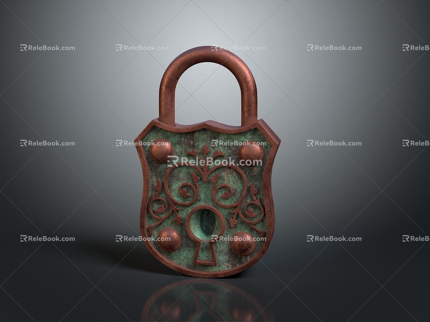 Lock combination lock metal lock antique lock old lock tools hardware tools processing tools furniture 3d model