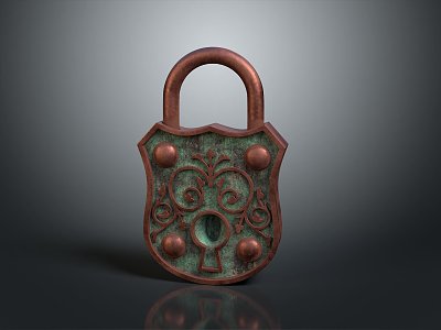 Lock combination lock metal lock antique lock old lock tools hardware tools processing tools furniture 3d model