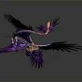 Vibrant Mythical Purple Pink Dragon Creature With Circular Body Feathered Wings And Tail