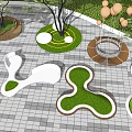 Modern Tree Pool Square Tree Pool Landscape Seat Shaped Outdoor Planting Pool 3d model