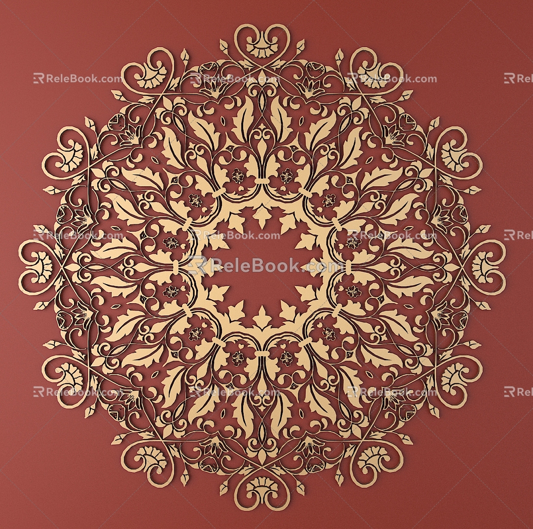 European-style Baroque Metal Carved European Pattern Hollow Carved Pattern 3d model