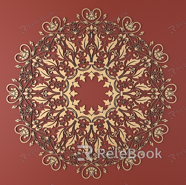 European-style Baroque Metal Carved European Pattern Hollow Carved Pattern model