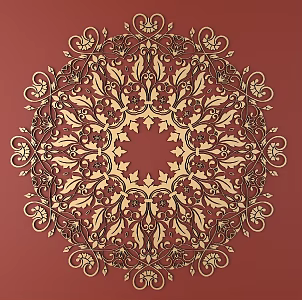 European-style Baroque Metal Carved European Pattern Hollow Carved Pattern 3d model