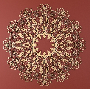 European-style Baroque Metal Carved European Pattern Hollow Carved Pattern 3d model