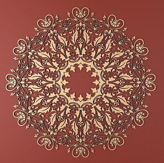 European-style Baroque Metal Carved European Pattern Hollow Carved Pattern 3d model