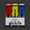 BUBB FRESH Commercial Beverage Dispenser With Red Yellow Blue Tanks Design