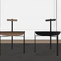 Modern Minimalist Bar Stools With Light Wood And Dark Round Seat Metal Frame Crossbar Backrest
