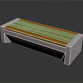 Outdoor Bench With Wooden Slats And Sturdy Concrete Base For Garden Patio Use