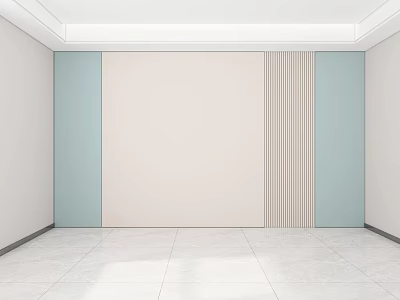 Minimalist Modern Sofa Background Wall With Light Panels And Stripes 3d model