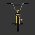 Yellow BMX Bicycle With High Handlebar Black Seat And Black Wheels Modern Design