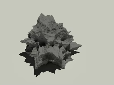 Natural Irregular Rock Formation With Rough Surface And Hollow Pores 3d model