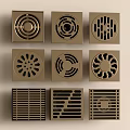 Bathroom Accessories Various Square Brass Floor Drains With Unique Patterns For Bathroom Use