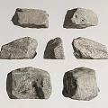 Natural Stones With Different Shapes Arranged On White Background