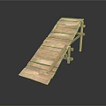 Industrial Equipment Heavy Duty Wooden Ramp With Sturdy Planks And Supportive Frame