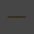 Ancient Bronze Axe With Curved Blade Long Handle Black Wrapped Section And Red Gemstone